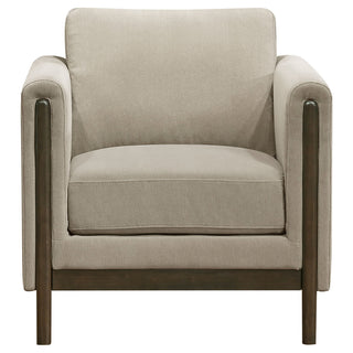 Fisher - Upholstered Panel Arm Accent Chair - Taupe