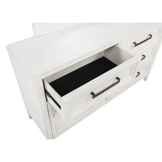 6 Drawer Dresser & Mirror - White
