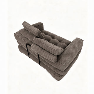 2 Seater Modular Corduroy Sofa With Chaise Lounge For Living Room