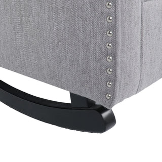 Sheila - Contemporary Fabric Tufted Wingback Rocking Chair - Gray