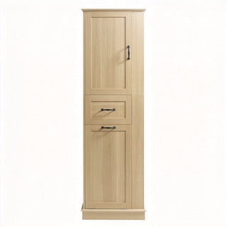 Modern Tall Storage Cabinet With Tilt-Out Compartment, Adjustable Shelves