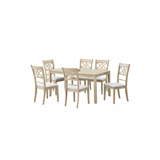 Ferris - 7 Piece Dining Set With Cross Back Chairs And Rectangular Table - Antique White