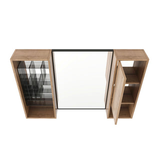 41.3" Wall Mounted Cabinet With Storage, Medicine Cabinet With Door And Adjustable Shelves - Imitative Oak