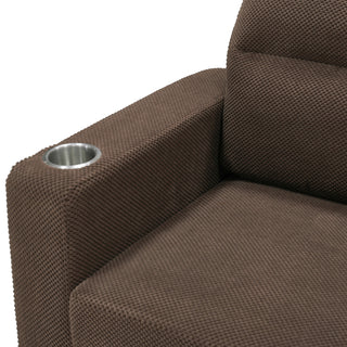 Convertible L - Shaped Sectional Sofa Bed With Storage Chaise, Cup Holders