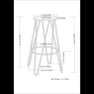 Simeon - Multifunctional Metal Stool With Wood Seat