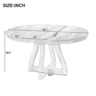 Round Extendable Dining Tabl, Middle Leaf, Curved Legs