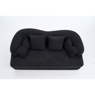 Foldable Sofa Bed, Boneless Couch Convertible Sleeper With 4 Pillows