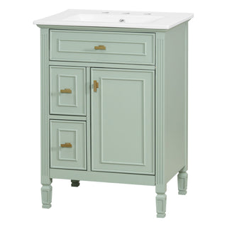 Bathroom Vanity With Sink, Flip Drawer, 2 Drawers, Adjustable Shelf