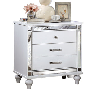 Contemporary Nightstand With Crocodile Textured Trim