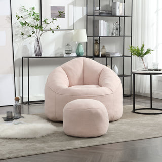 Bedding Bean Bag Sofa Chair High Pressure Foam With Footrest