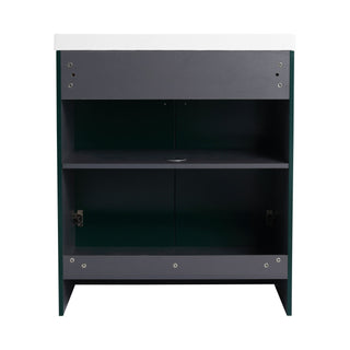 Contemporary Freestanding Bathroom Vanity With Resin Sink & Soft-Close Cabinet Doors