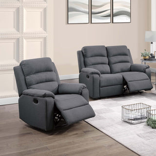 2 Piece Living Room Set With Manual Reclining Loveseat And Recliner