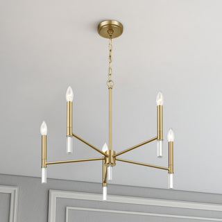 Courtyard - 5 Light Candle Chandelier - Clear / Gold
