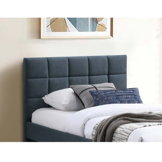 Contemporary Style Bed With Trundle Upholstered Headboard And Footboard Grid Pattern