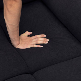 3 Seat Manual Reclining Sofa With Deep Recline - Black