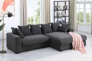 Naomi - 3 Piece Upholstered Sectional - Dark Gray
