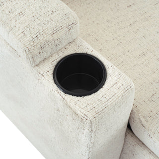 U-Shaped Sectional Sleeper Sofa With Ample Storage Space, 2 Cup Holders And Charging Ports For Living Room