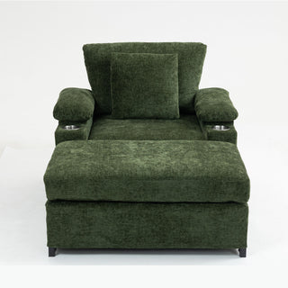 Fabric Sofa Bed With Cupholders And USB Charging Ports Chair For Living Room