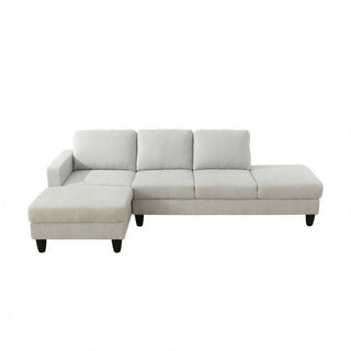 2 Piece L - Shaped Left Chaise Sectional Sofa With Ottoman, Living Room Furniture - White / Gray