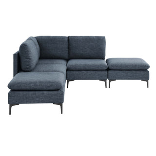 Upholstered Modular Sectional With Tall Legs, Medium Firm Seat