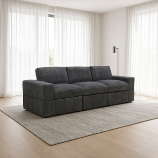 Oversized Modular Sectional Sofa 3 Piece Set For Living Room - Dark Gray