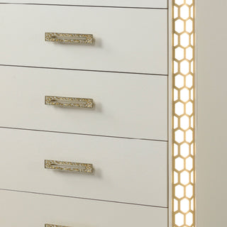 Jasmine - 5 Drawer Chest With Side LED Lightning - Beige