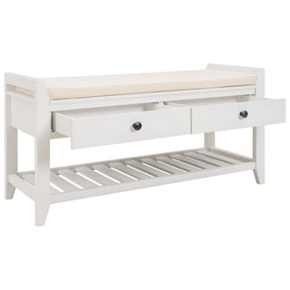 Multipurpose Entryway Shoe Rack With Cushioned Seat And Drawers