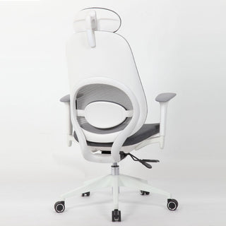 High Back Swivel Desk Chair With Height Adjustable Backrest, 3 Tilt Lock & Rotatable Headrest - Milk White