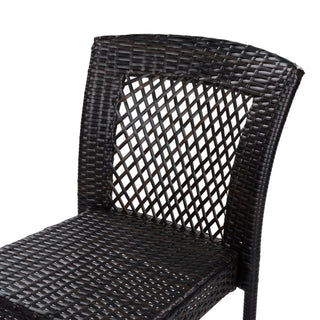 7 Piece Outdoor Dining Set With Table And 6 Chairs - Brown Multi