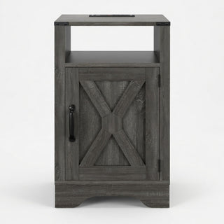 Farmhouse Nightstand, Charging Station & Storage