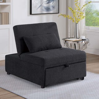 Sleeper Sofa Chair, Convertible Pull Out Bed Couch - Black