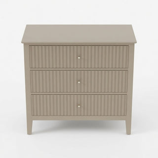 Fluted 3 Drawer Nightstand With Soft Close Slides