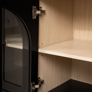 Sideboard Cabinet With 3 Drawers And 6 Arched Glass Doors