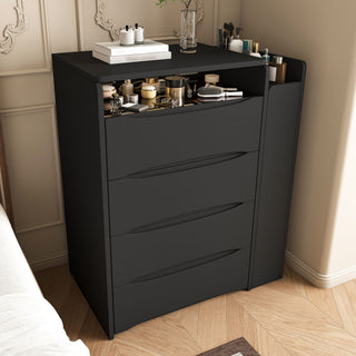 Flip Mirror Vanity Desk With Adjustable LED Lights & Stool For Bedroom