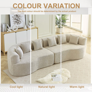 Curved Sectional Sofa With 6 Pillows