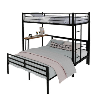Bunk Bed With Built In Desk & Guardrail Frame