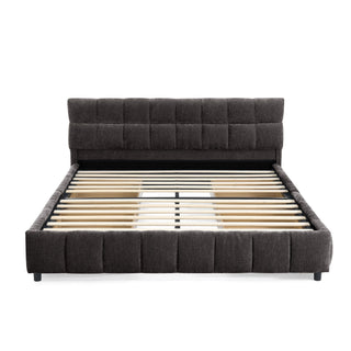 Modern Platform Bed Frame With Thick Fabric