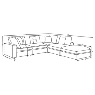 Dulcy - 5 Piece Modular Sectional Sofa - Beige