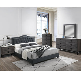 European Style Bed, Button Tufted Headboard