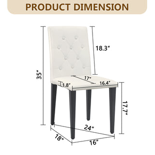 Dining Chairs With Ergonomic Buckle Backrest For Family Dining Rooms