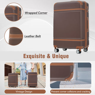 Hardshell Luggage Sets 4 Pieces 20" / 24" / 28" Luggages And Cosmetic Case Spinner Suitcase With Tsa Lock Lightweight