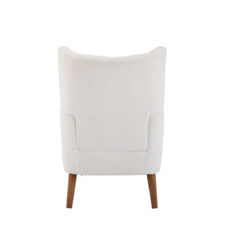 Accent Chair With Birch Wood Legs - White