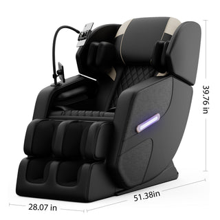 Zero Gravity Massage Chair Recliner, 10 Massage Heads And Full Body Air Pressure - Black