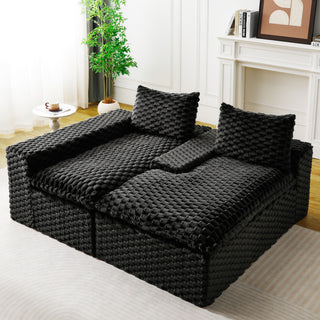 Modular Sofa, Convertible Twin Seat With Chaise Lounge