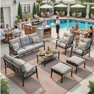 Patio Furniture Set With Coffee Table And Cushions For Backyard