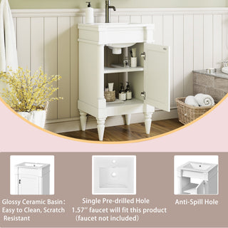 Bathroom Vanity With Sink, Storage Cabinet With Door, Drop In Sink, Compact Freestanding Design