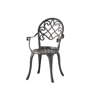 3 Piece Outdoor Aluminium Cast Bistro Set With Ice Bucket - Copper