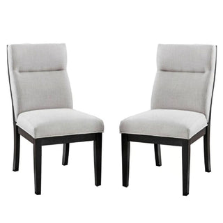 2 Tone Chairs With Tapered Legs (Set of 2) - Beige / Black / Black