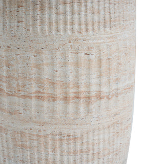Stylish Outdoor / Indoor Lightweight Concrete Side Table With Travertine - Beige