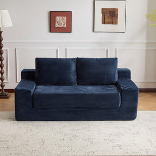 Comfortable Deep Seat Loveseat Sofa Bed, Reversible Cushion With Pillows